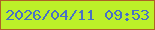 文字の大きさ：1、枠の色：ad6325、背景の色：bcf029、文字の色：4871c5 無料ブログパーツのブログ時計