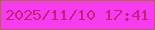 文字の大きさ：3、枠の色：ad654e、背景の色：f73bef、文字の色：bf217b 無料ブログパーツのブログ時計