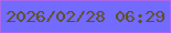 文字の大きさ：2、枠の色：ad66e8、背景の色：736afe、文字の色：5e4f19 無料ブログパーツのブログ時計