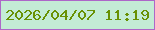 文字の大きさ：4、枠の色：ad67c8、背景の色：c3ecd5、文字の色：689103 無料ブログパーツのブログ時計