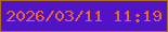 文字の大きさ：3、枠の色：ad6c1c、背景の色：5013c5、文字の色：ea653f 無料ブログパーツのブログ時計