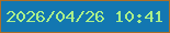 文字の大きさ：3、枠の色：ad6e28、背景の色：1377b1、文字の色：aaef8a 無料ブログパーツのブログ時計