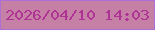 文字の大きさ：1、枠の色：ad6fd7、背景の色：c680a5、文字の色：af3395 無料ブログパーツのブログ時計