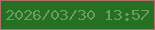 文字の大きさ：1、枠の色：ad7068、背景の色：276f22、文字の色：64a161 無料ブログパーツのブログ時計