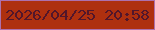 文字の大きさ：2、枠の色：ad71ad、背景の色：ae300f、文字の色：52162b 無料ブログパーツのブログ時計