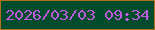文字の大きさ：2、枠の色：ad721a、背景の色：004c2d、文字の色：bd5bdf 無料ブログパーツのブログ時計