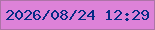 文字の大きさ：1、枠の色：ad73a7、背景の色：dd82d8、文字の色：082b86 無料ブログパーツのブログ時計