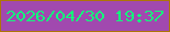 文字の大きさ：2、枠の色：ad7507、背景の色：a149af、文字の色：13f97b 無料ブログパーツのブログ時計