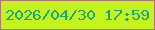 文字の大きさ：3、枠の色：ad777d、背景の色：c4f31e、文字の色：18a877 無料ブログパーツのブログ時計