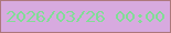 文字の大きさ：1、枠の色：ad787c、背景の色：d7aadf、文字の色：81dd96 無料ブログパーツのブログ時計