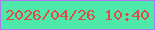 文字の大きさ：2、枠の色：ad79ee、背景の色：4ee9aa、文字の色：de4c48 無料ブログパーツのブログ時計