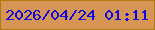 文字の大きさ：1、枠の色：ad7b08、背景の色：d69455、文字の色：0f06df 無料ブログパーツのブログ時計