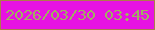 文字の大きさ：1、枠の色：ad7b4b、背景の色：e712e3、文字の色：a0b060 無料ブログパーツのブログ時計
