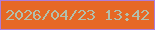 文字の大きさ：5、枠の色：ad7cd8、背景の色：e66825、文字の色：b3bfab 無料ブログパーツのブログ時計