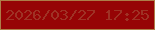 文字の大きさ：4、枠の色：ad7d48、背景の色：960405、文字の色：9f3225 無料ブログパーツのブログ時計
