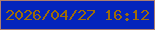 文字の大きさ：4、枠の色：ad7e70、背景の色：0424bc、文字の色：9e6c08 無料ブログパーツのブログ時計