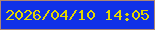 文字の大きさ：3、枠の色：ad8673、背景の色：1031e7、文字の色：e5d600 無料ブログパーツのブログ時計