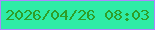 文字の大きさ：5、枠の色：ad86fe、背景の色：2eeca6、文字の色：2e9f28 無料ブログパーツのブログ時計