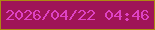 文字の大きさ：4、枠の色：ad8811、背景の色：9f1357、文字の色：de42c4 無料ブログパーツのブログ時計