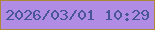 文字の大きさ：2、枠の色：ad8838、背景の色：b18ce5、文字の色：495695 無料ブログパーツのブログ時計