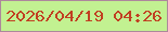 文字の大きさ：5、枠の色：ad889c、背景の色：c2f191、文字の色：c14022 無料ブログパーツのブログ時計