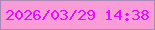 文字の大きさ：3、枠の色：ad89b7、背景の色：fc9cd6、文字の色：e80dfb 無料ブログパーツのブログ時計