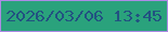 文字の大きさ：5、枠の色：ad8ae6、背景の色：2aa27c、文字の色：225281 無料ブログパーツのブログ時計