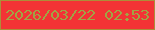 文字の大きさ：3、枠の色：ad8d39、背景の色：f33335、文字の色：a0a444 無料ブログパーツのブログ時計