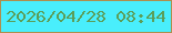 文字の大きさ：4、枠の色：ad8f4e、背景の色：49eefc、文字の色：5b9e59 無料ブログパーツのブログ時計