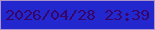 文字の大きさ：3、枠の色：ad95cc、背景の色：2328ce、文字の色：370568 無料ブログパーツのブログ時計