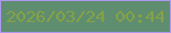 文字の大きさ：3、枠の色：ad98ef、背景の色：5f8d6f、文字の色：86a246 無料ブログパーツのブログ時計