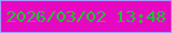 文字の大きさ：5、枠の色：ad98fd、背景の色：e408c1、文字の色：16c72b 無料ブログパーツのブログ時計