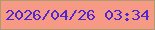 文字の大きさ：3、枠の色：ad9a6e、背景の色：f69985、文字の色：4e29d0 無料ブログパーツのブログ時計