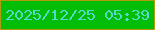 文字の大きさ：4、枠の色：ad9c0b、背景の色：04bd07、文字の色：55d9c9 無料ブログパーツのブログ時計