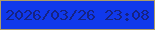 文字の大きさ：2、枠の色：ad9d67、背景の色：1039ec、文字の色：162383 無料ブログパーツのブログ時計