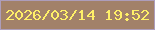 文字の大きさ：1、枠の色：ad9dbb、背景の色：a28169、文字の色：fff068 無料ブログパーツのブログ時計