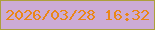 文字の大きさ：1、枠の色：ad9f3b、背景の色：ccabd5、文字の色：ea8617 無料ブログパーツのブログ時計