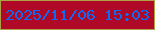 文字の大きさ：5、枠の色：ada144、背景の色：b00928、文字の色：106bf2 無料ブログパーツのブログ時計