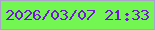 文字の大きさ：4、枠の色：ada1cd、背景の色：73f651、文字の色：7516da 無料ブログパーツのブログ時計