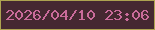 文字の大きさ：1、枠の色：ada350、背景の色：452831、文字の色：ca6b9b 無料ブログパーツのブログ時計