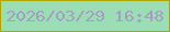 文字の大きさ：5、枠の色：ada500、背景の色：9bdeb5、文字の色：a39ec2 無料ブログパーツのブログ時計