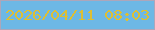 文字の大きさ：5、枠の色：ada6ba、背景の色：6db8e5、文字の色：debf33 無料ブログパーツのブログ時計