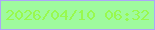 文字の大きさ：3、枠の色：ada6f8、背景の色：9ffa9e、文字の色：98f94f 無料ブログパーツのブログ時計