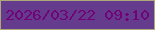 文字の大きさ：1、枠の色：ada878、背景の色：653b8e、文字の色：720377 無料ブログパーツのブログ時計