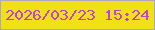 文字の大きさ：4、枠の色：ada8c2、背景の色：f0e115、文字の色：c243d1 無料ブログパーツのブログ時計