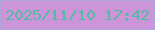 文字の大きさ：5、枠の色：ada8dc、背景の色：cc95da、文字の色：54baa4 無料ブログパーツのブログ時計