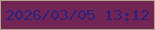 文字の大きさ：4、枠の色：ada986、背景の色：722555、文字の色：29237f 無料ブログパーツのブログ時計