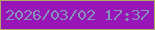 文字の大きさ：4、枠の色：adac68、背景の色：9815b8、文字の色：8692b8 無料ブログパーツのブログ時計
