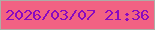 文字の大きさ：5、枠の色：adada6、背景の色：f26283、文字の色：8909c0 無料ブログパーツのブログ時計