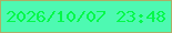文字の大きさ：5、枠の色：adae67、背景の色：4ef9b2、文字の色：04f849 無料ブログパーツのブログ時計